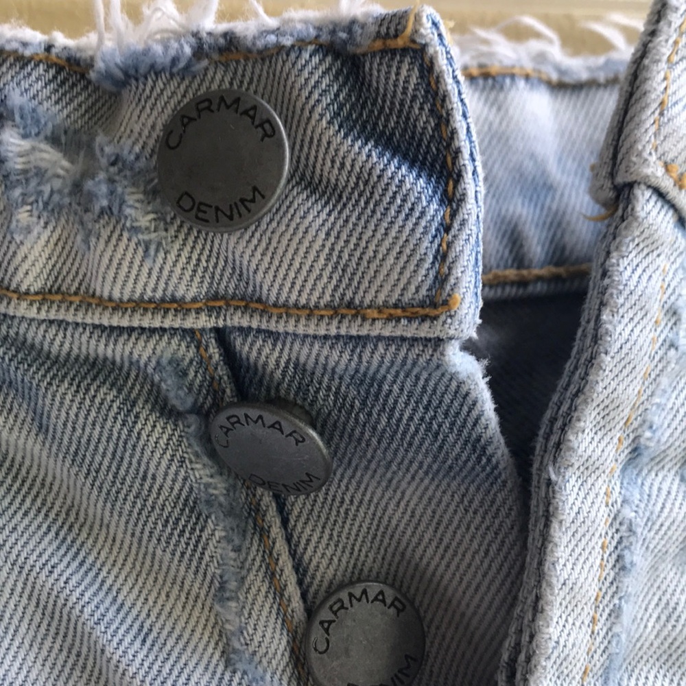CARMAR denim - Ripped High Waisted Denim Shorts - Picture 2 of 6